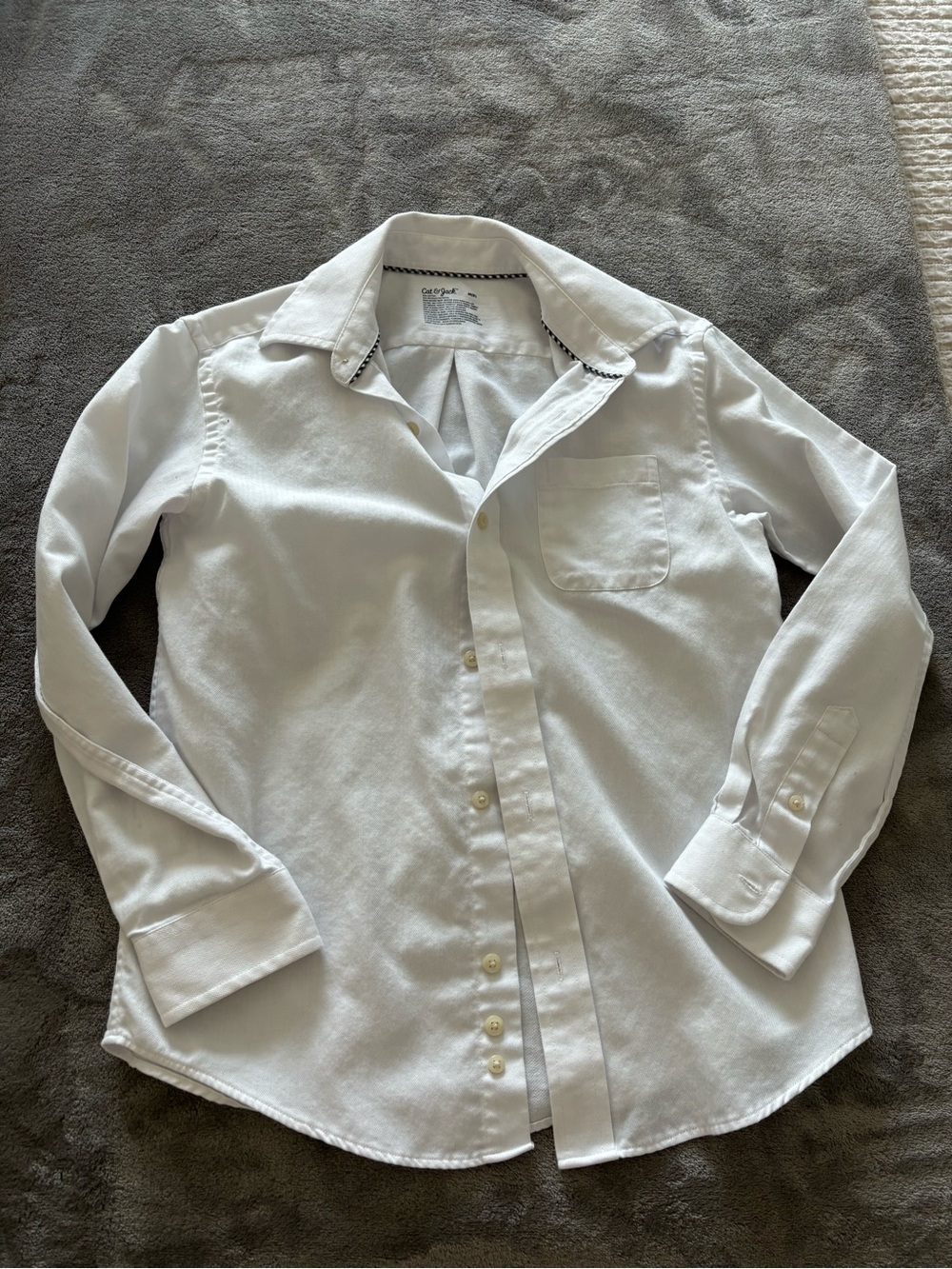 Boys Cat & Jack Classic White Button-Up Shirt - Size 8